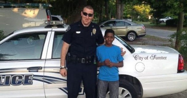 Police officer with Cameron